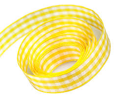 25mm Gingham Ribbon Yellow